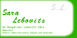 sara lebovits business card