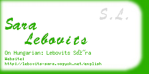 sara lebovits business card